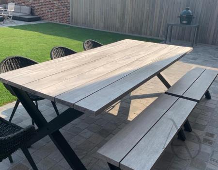 Padoek tafel en banken te tiegem oost vlaanderen